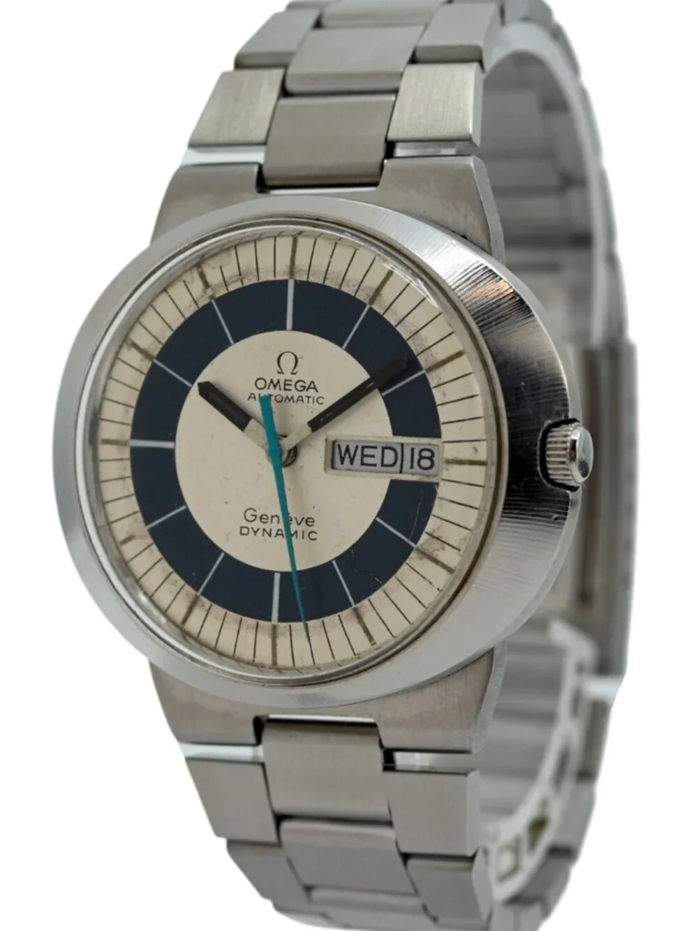 Omega 41mm Men's Dynamic Blue/ Silver Dial Automatic Swiss Made Watch! Tool 107!